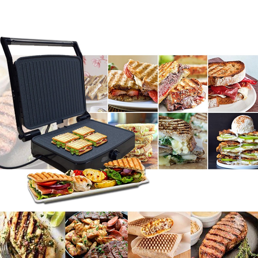 GERMAN LAB Panini Grille Electrique German Lab en granite ouverture 180° 2000 W